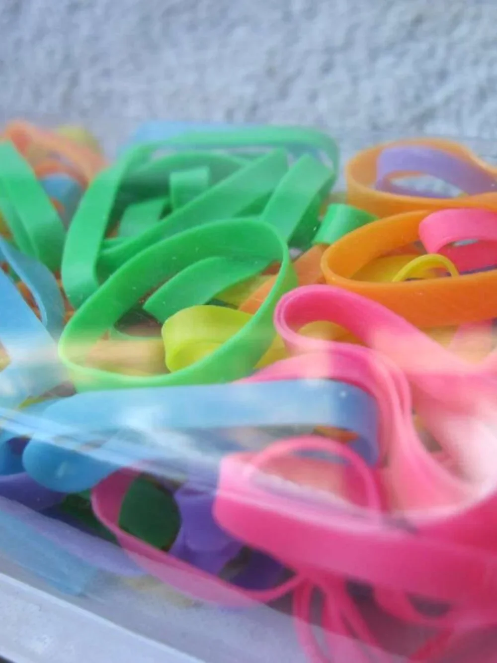 120 Goody Ouchless No Metal Elastics Wide Bright Neon Silicone Small Hair Bands